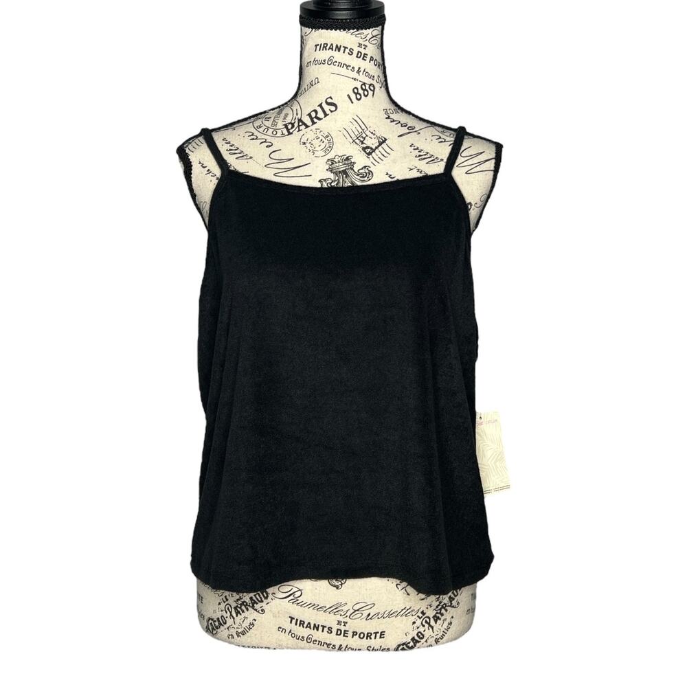 Miken Swim (XL) Cami Strap Terry Cloth Cropped Tank Top Vacation Beach Coverup